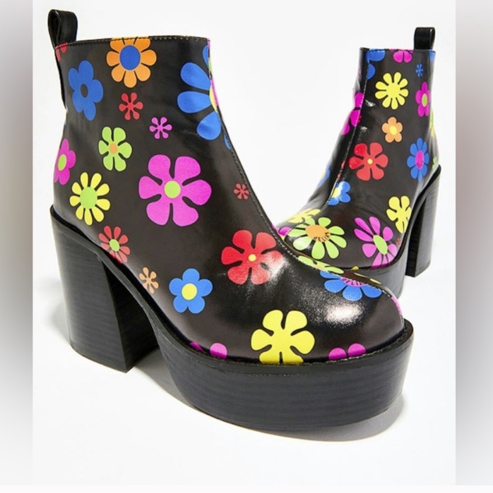 Delia's by Dolls Kill Flower Power Platform Boots